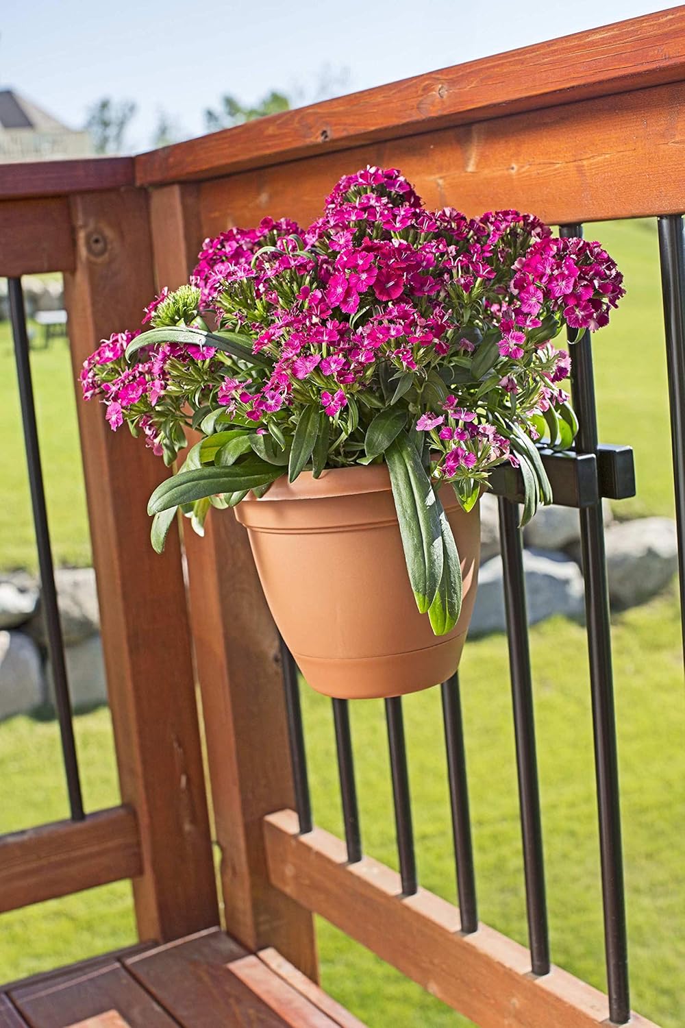 Deck Railing Container Holder/Bracket Kit for