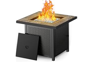 BALI OUTDOORS 50000 BTU Propane Fire Pit for Outdoor, 30 in Fire Pit Table Outdoor, Square Firepits for Outside Backyard, Patio