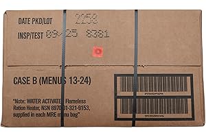 WAYSTAR ENTERPRISE U.S. MRE Meals Ready to Eat (12-Pack) – Military-Grade Emergency Food Supply w/Flameless Heaters – Survival Rations for Camping, Prepping, Disaster Relief (Menu B: 13-24)