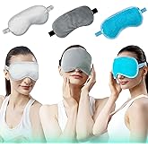 Eye Mask Set of 3 - Heated Eye Mask with Weighted Moist Warm Compress for Dry Eyes & Migraine - Cooling Eye Mask with Cold Compress for Irritated Eyes, Dry Eyes, Blepharitis, and Styes