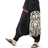 Boho Pants Elastic Ankle Harem for Men, Oversized Exercise Pajama Jogger Loose Boho Aladdin Pant