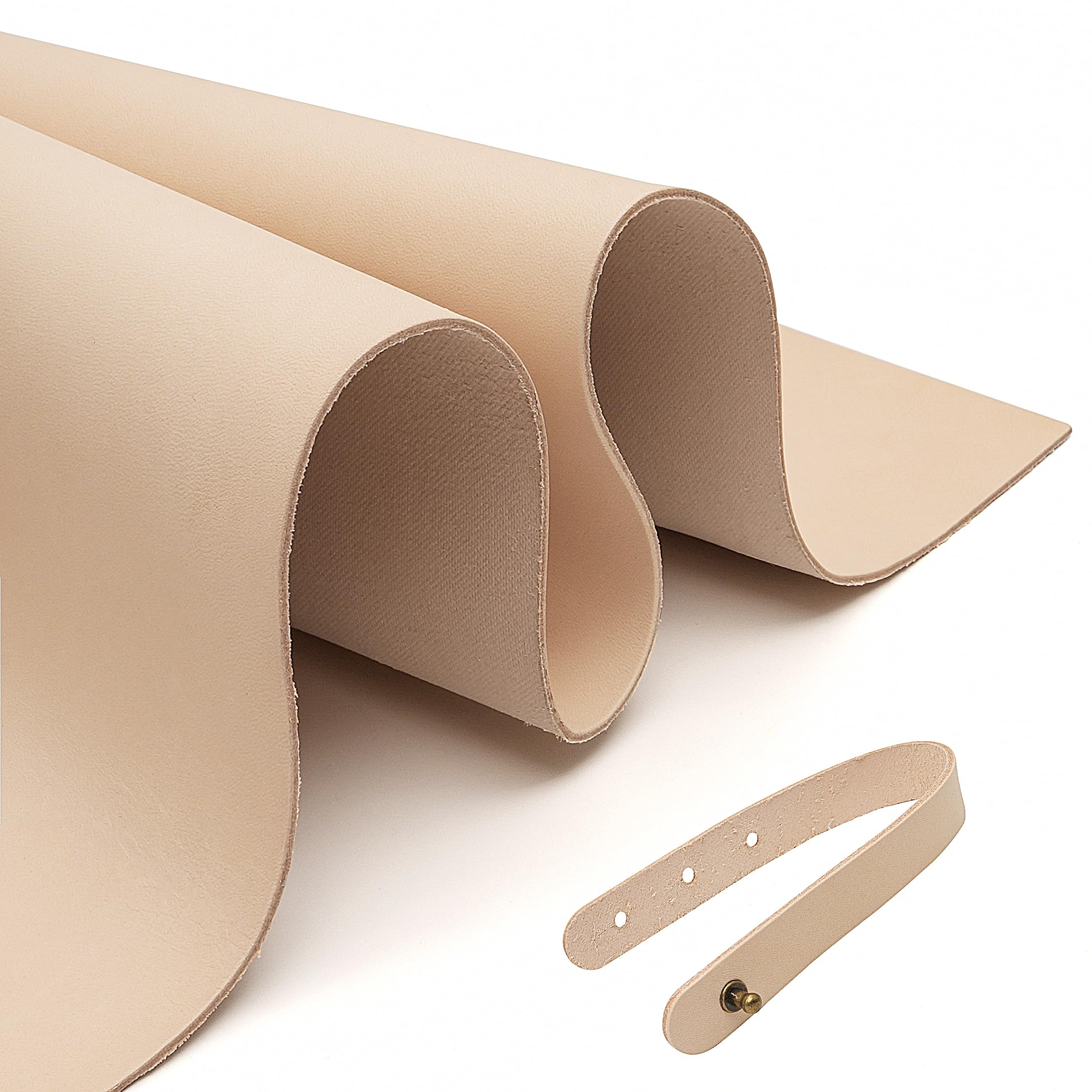 JinRuiKJ A Grade Tooling Leather Square 1.8-2.0MM Thick, Vegetable Tanned Leather Pieces Precut 8