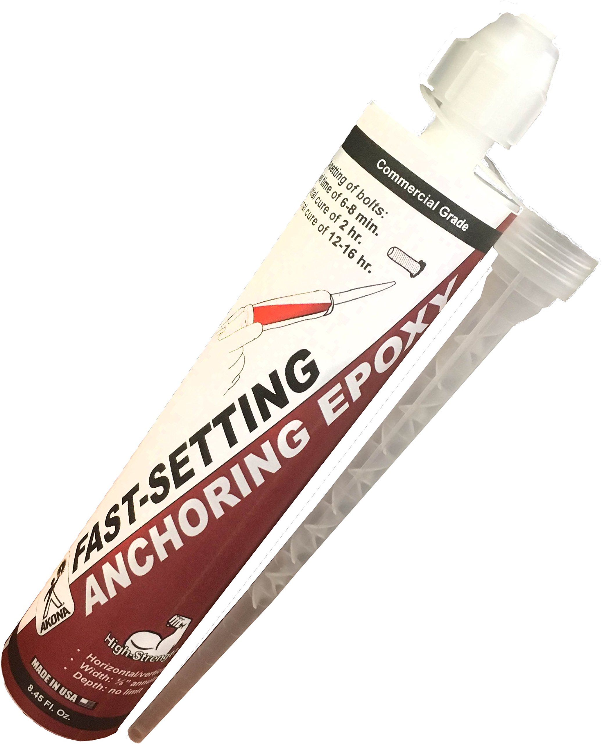 View 1 of Akona Fast-Setting Anchoring Epoxy - Anchoring Epoxy for Concrete, Rebar, Steel, Masonry, Bolts, & More, High Strength Caulking Adhesive, Stops Water Leaks (8.45 Ounces, 1)