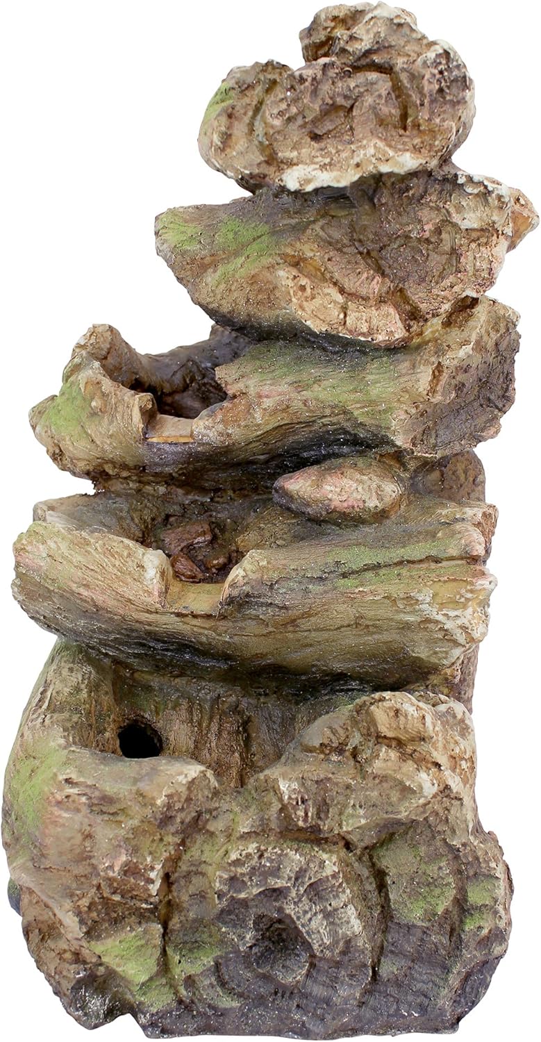 Water Fountain with LED Light - Mesquite Falls Garden Decor Fountain - Outdoor Water Feature: Garden & Outdoor