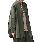 Women’s Linen Shirt Jacket – Oversized Button Down Blouse, Lightweight Long Sleeve Casual Loose Fit Top Vintage Style