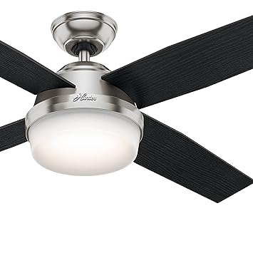 Hunter Fan 52 Inch Brushed Nickel Contemporary Ceiling Fan With Led Light Kit And Remote Control Renewed
