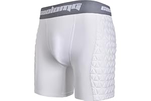 COOLOMG Boys Youth Padded Baseball Sliding Shorts w/Cup Pocket Compression Slider Shorts for Softball Football Lacross Hockey
