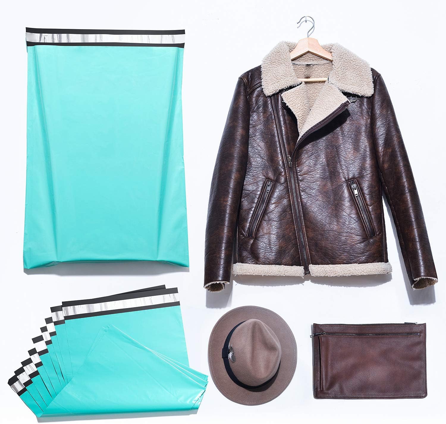 Fuxury 14.5x19 100pc Teal Poly Mailers Shipping Envelops Self Sealing Envelopes Boutique Custom Bags Enhanced Durability Multipurpose Envelopes Keep Items Safe Protected : Office Products
