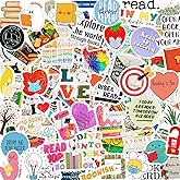 300PCS Holographic Book Stickers for Kindle Kids Teens Adults, Glitter Waterproof Bookish Sticker Pack Reading Vinyl Decals for Booktok Laptop Ebook Readers Water Bottles Journal Scrapbook