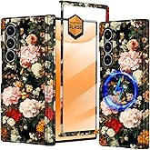 Hekodonk for Galaxy Z Fold 7 Case,[Compatible with MagSafe][Built-in Screen Protector][Hinge Protection],Magnetic Slim Shockproof Women Girls Case for Samsung Galaxy Z Fold 7,Flower