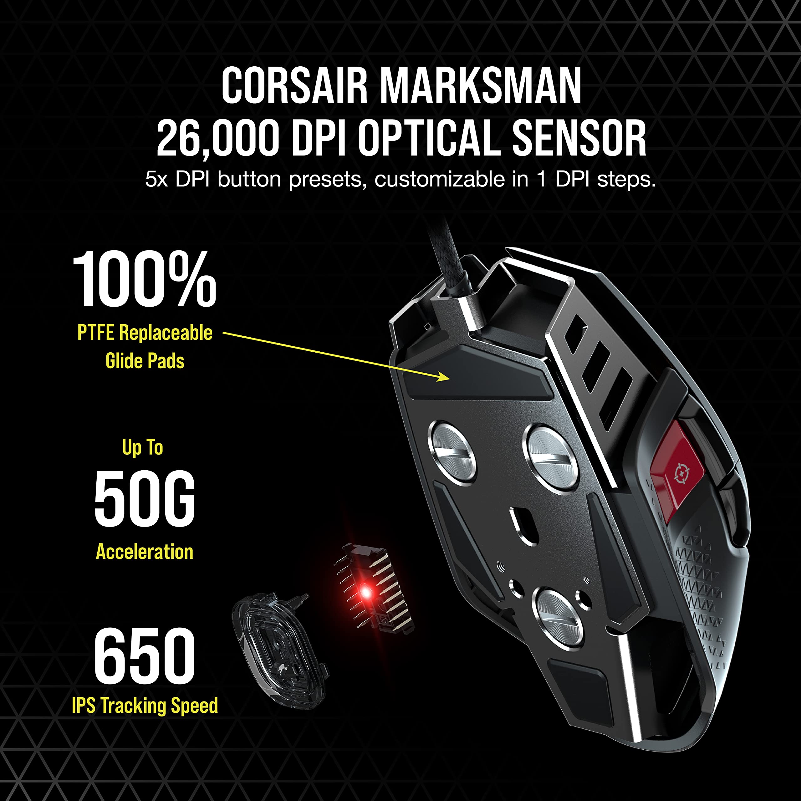 Corsair M65 RGB Ultra, Tunable FPS Gaming Mouse (Renewed)