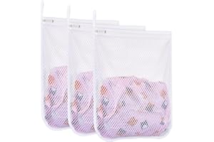LAFFTRAK 3 pcs Durable Honeycomb Mesh Laundry Bags for Delicates 3 Medium (12" x 15")