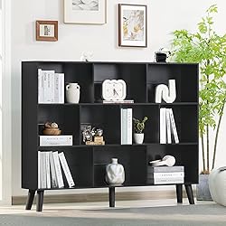 YAHARBO 10 Cube Large Bookshelf,3 Tier Bookcase