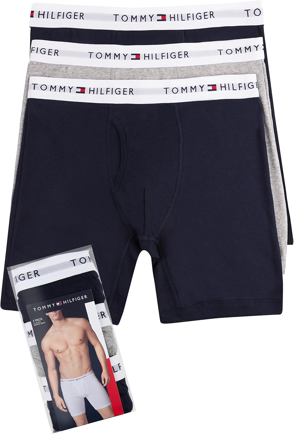 Tommy Hilfiger Men's Underwear Multipack Cotton Classics Boxer Briefs at  Men’s Clothing store
