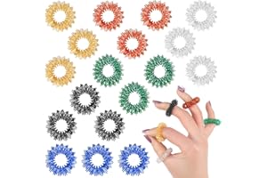 JOELELI 18 Pcs Spiky Sensory Finger Rings, Finger Massage Rings Acupressure Ring for Teens, Adults, Silent Stress Reducer and