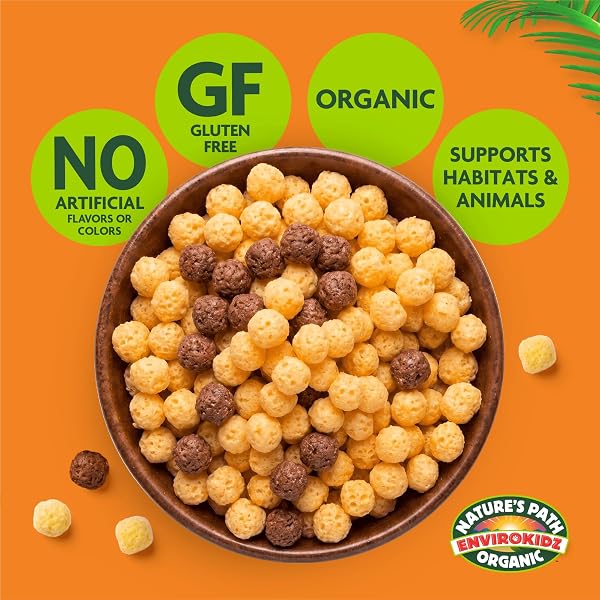 ENVIROKIDZ ORGANIC LEAPIN’ LEMURS CEREAL, 10 OZ (PACK OF 1), PEANUT BUTTER & CHOCOLATE, GLUTEN FREE, FAIR TRADE, BY NATURE’S PATH