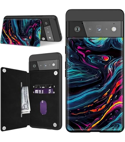 For Google Pixel 6 Pro Case With Slide Camera Cover &amp; Screen Protector (2 PCS), Pixel 6 Pro Case Build In 360&deg; Rotating Ring Kickstand, Military Grade Protective Case For Google