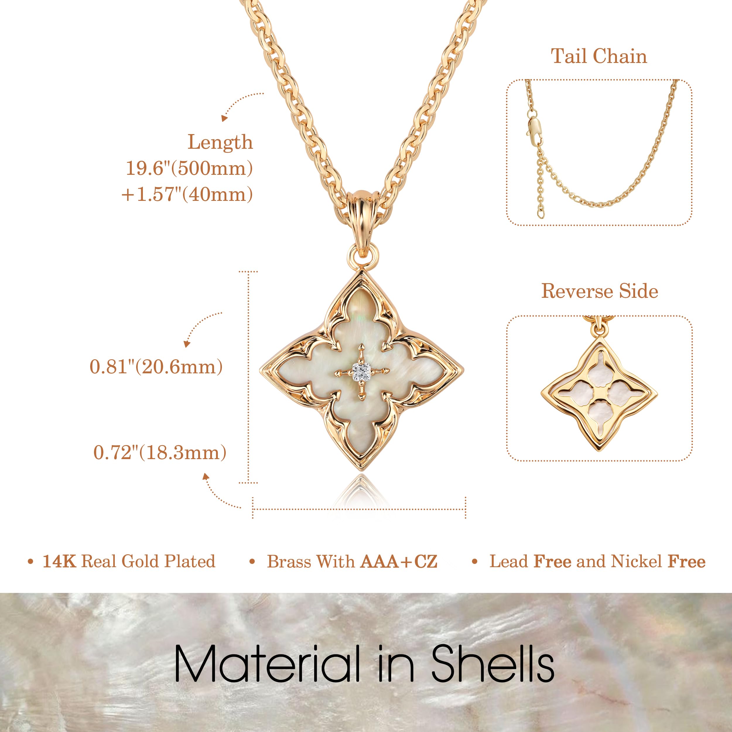 Fettero Gold Clover Necklace for Women Dainty 14K Gold Plated CZ Pendant Necklace Adjustable Chain Choker Charm Colorful Clover Pendant Lucky Necklaces for Women Jewelry