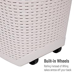 Mind Reader 60L Rolling Laundry Hamper, Clothes