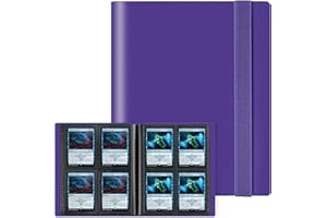 GEAoffice Card Binder 4 Pocket - GEAoffice Trading Card Collection Album Folder - 160 Side Loading Pocket Binder for TCG, MTG, Sports&Game Cards - Gifts for Card Collectors Girls (Purple)