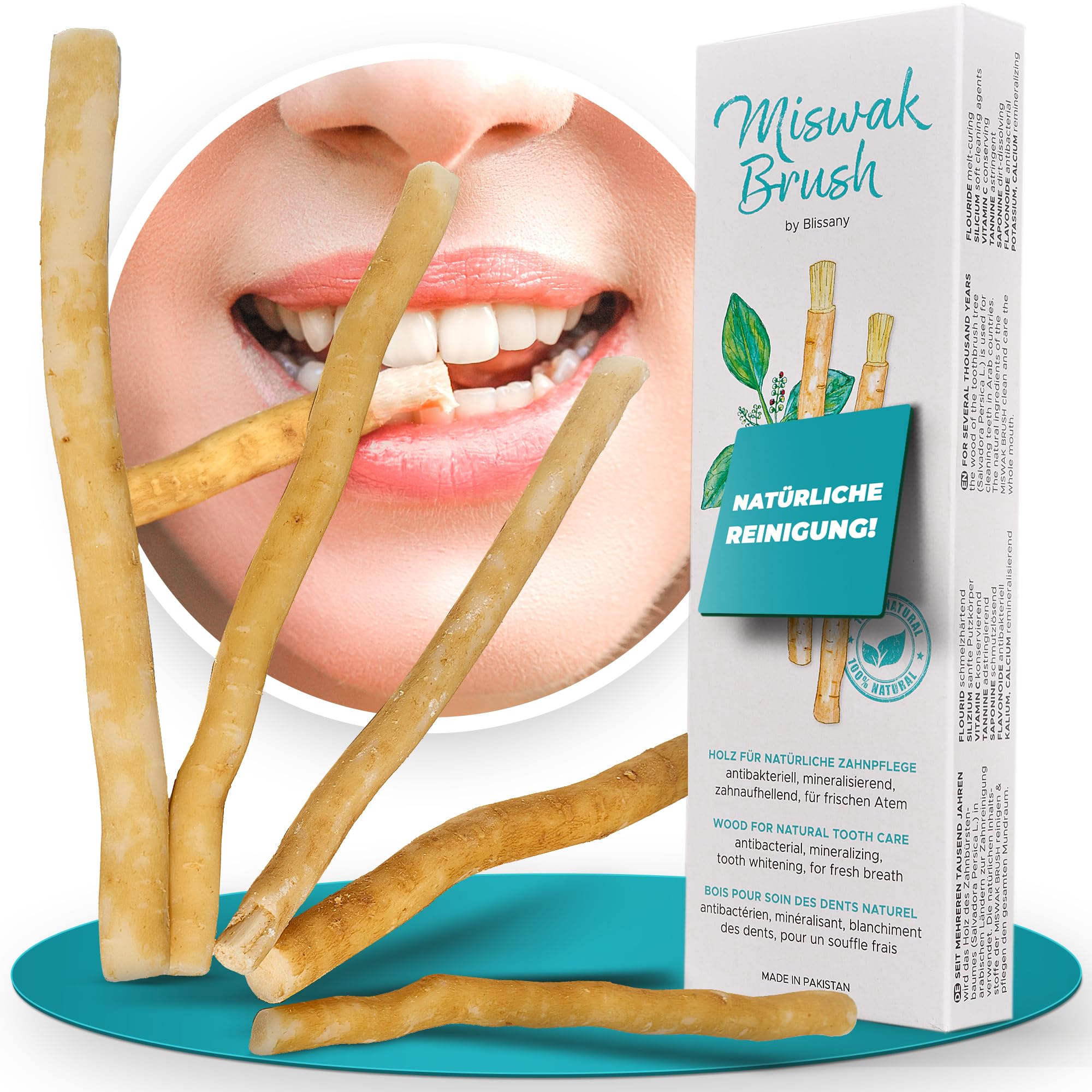 Photo 1 of Miswak Toothbrush - Traditional Arabian Toothbrush, Wooden Toothbrush, for Natural White Teeth, 5pcs by BLISSANY