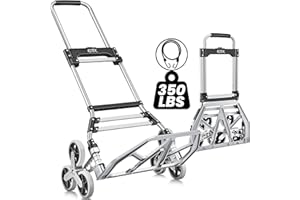 RJTEK 【Upgraded Version】 Stair Climber Hand Truck and Dolly, 350 Lb Capacity Stair Climbing cart Heavy-Duty Trolley Cart Heavy-Duty Luggage cart Stair Dolly Lightweight with Telescoping Handle
