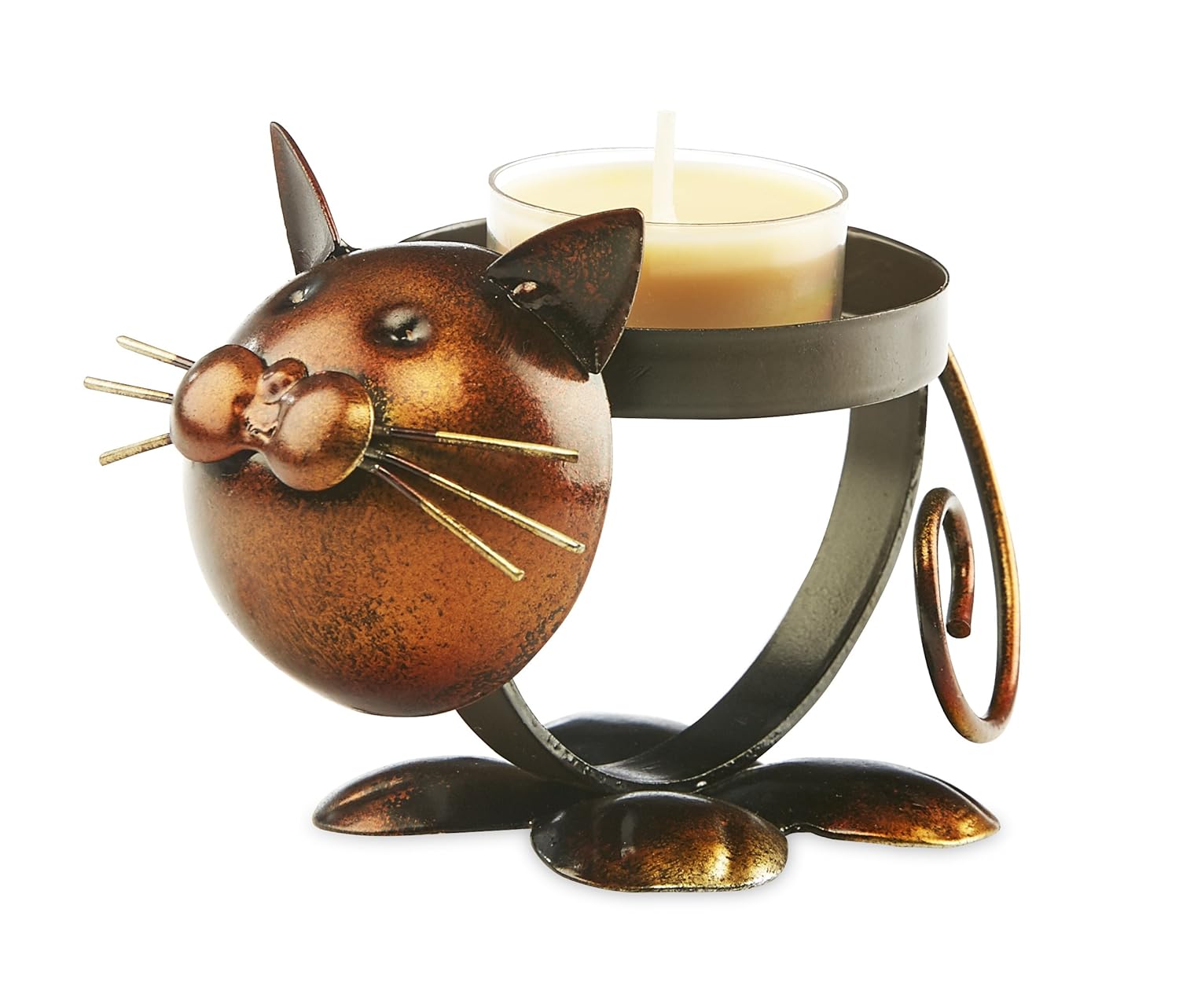 Animal Tea Light Candle Holders Cat Design Set of Two