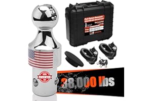 FLEXHITCH Anti-Theft Lock 60638 Puck System Gooseneck Hitch Kit with Suitcase, Both Gooseneck Hitch and Two Safety Chain Anchors with Patent Lock for 2013-2024 Ram 2500, Ram 3500, 38000lbs