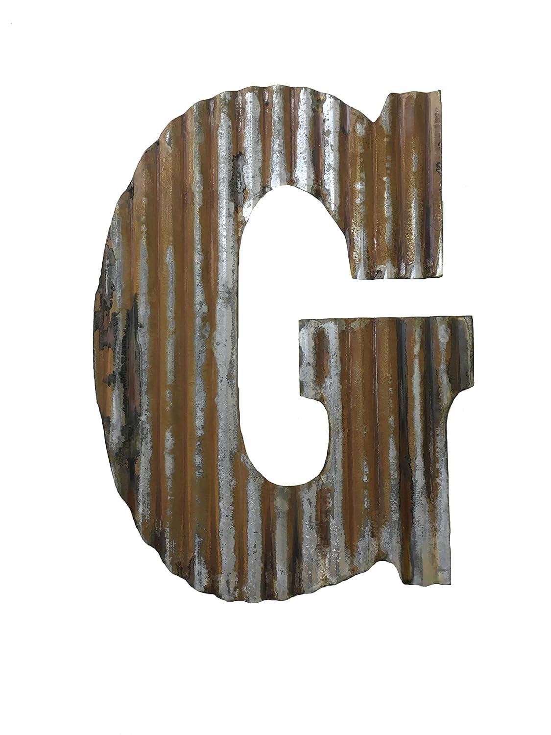 Farmhouse Rustic 24'' Wall Decor Corrugated Metal Letter G