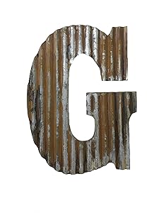Farmhouse Rustic 24'' Wall Decor Corrugated Metal Letter G