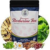 Organic Berberine Tea – Herbal Tea Promotes Health with Ceylon Cinnamon, Mint & Chamomile – 30 Tea Bags