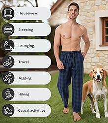 DAVID ARCHY Mens Pajama Pants Soft Cotton Plaid