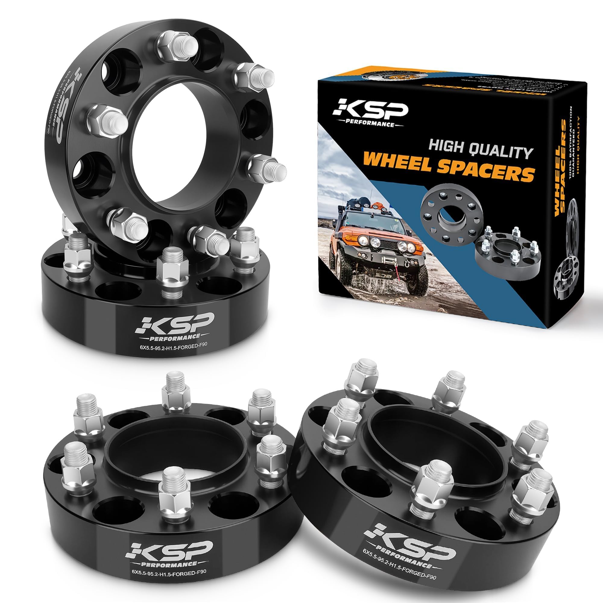 Photo 1 of KSP 4PCS 6x139.7 Wheel Spacers for 2023+ Tundra 2024+ Tacoma, 1.5" 6x5.5 Wheel Adapter with 14x1.5 Lug Studs 95.2mm Hub Bore, Compatible with Toyota-Lexus 6 Lug