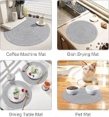 Pauwer Woven Round Placemats 6 Pieces 38 cm Light Gray Heat Resistant Non Slip view 7