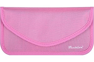 Techion Signal Blocking Bag, RFID Faraday Bag Shield Pouch Wallet Case for Cell Phone and Car Key FOB, Privacy Protection, Anti-Hacking - Pink