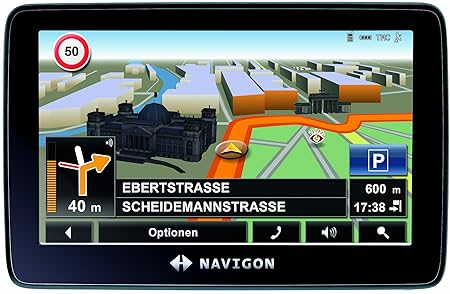 Navigon 7310 Navigationssystem (10,9 cm (4,3 Zoll) Display, Europa 40, TMC, Panorama View 3D, Sprachsteuerung)