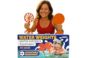 ORCA Pool Paddle Water Aerobics Equipment | Adjustable Resistance Pool Exercise Equipment for Adults, Swim Paddles Water Weights Dumbbells for Aquatic Exercise, Aqua Weights for Men & Women Workout Gear