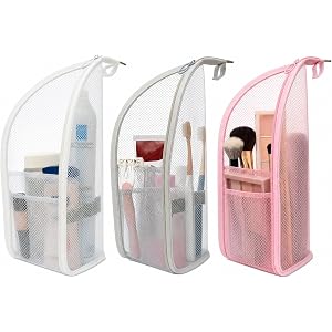 Standing Toiletry Bag, larger Portable Foldable Hanging Travel Organizer | Zipper and Loop, EVA Mesh, enlarged size Cosmetic