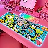 JMIYAV Pink RGB Gaming Mouse Pad 31.5x12 Inch PC XL Large Extended Glowing Led Light Up Desk Pad Non-Slip Rubber Base Computer Cute Mousepad Mat Desk Accessories Gaming Setup 377
