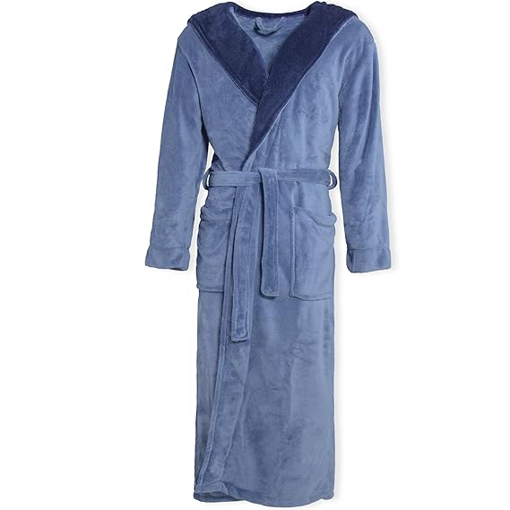 CelinaTex Bademantel mit Kapuze Damen Herren Morgenmantel kuschelig weich und super flauschig, Coral Fleece Saunamantel lang,