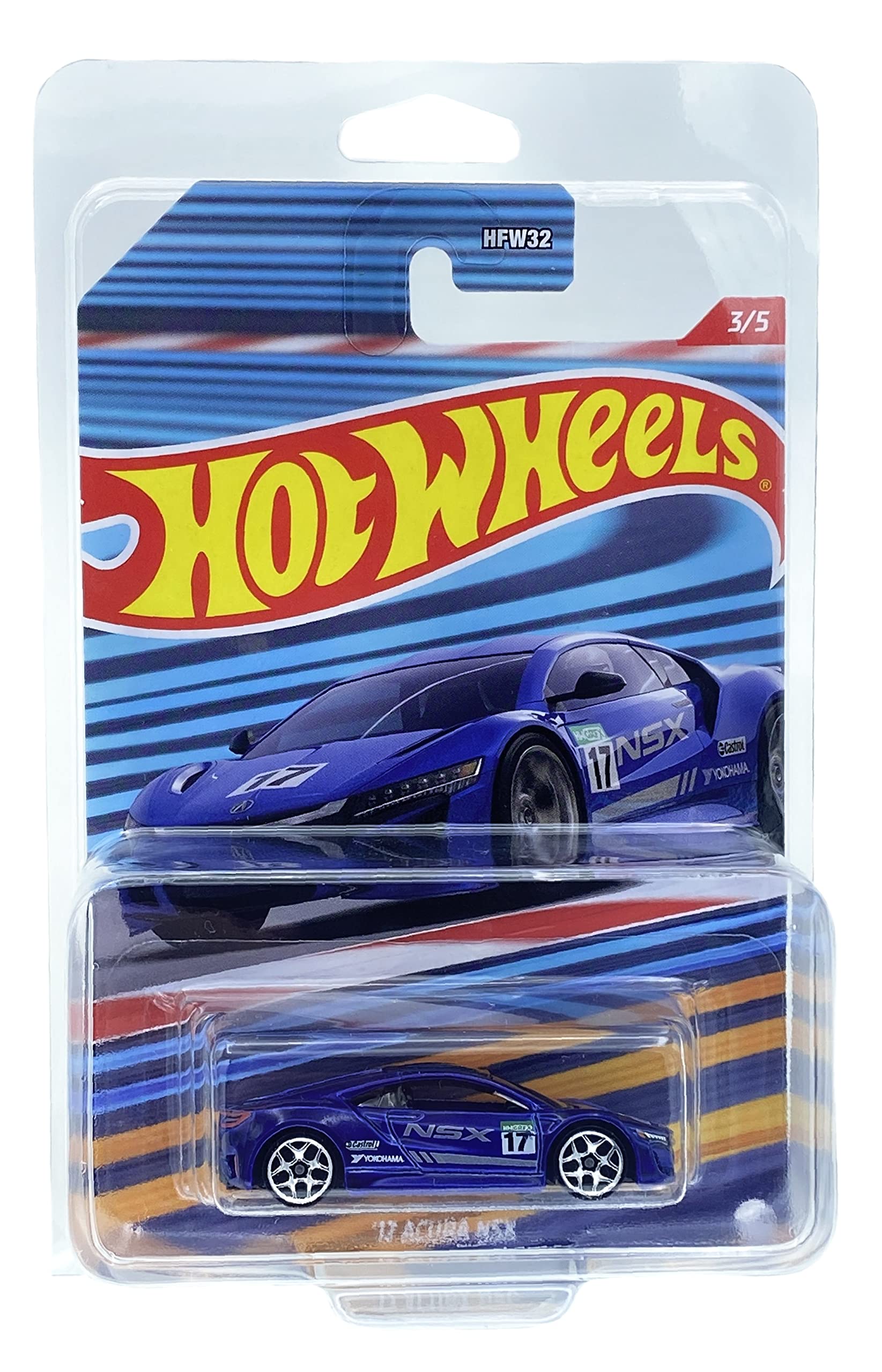 Hot Wheels ‘17 Acura NSX (Blue) 3/5 Themed 2022 - (Long Card) *** COMES IN A KLAS CAR KEEPER PROTECTIVE COLLECTORS CASE *** HDG71