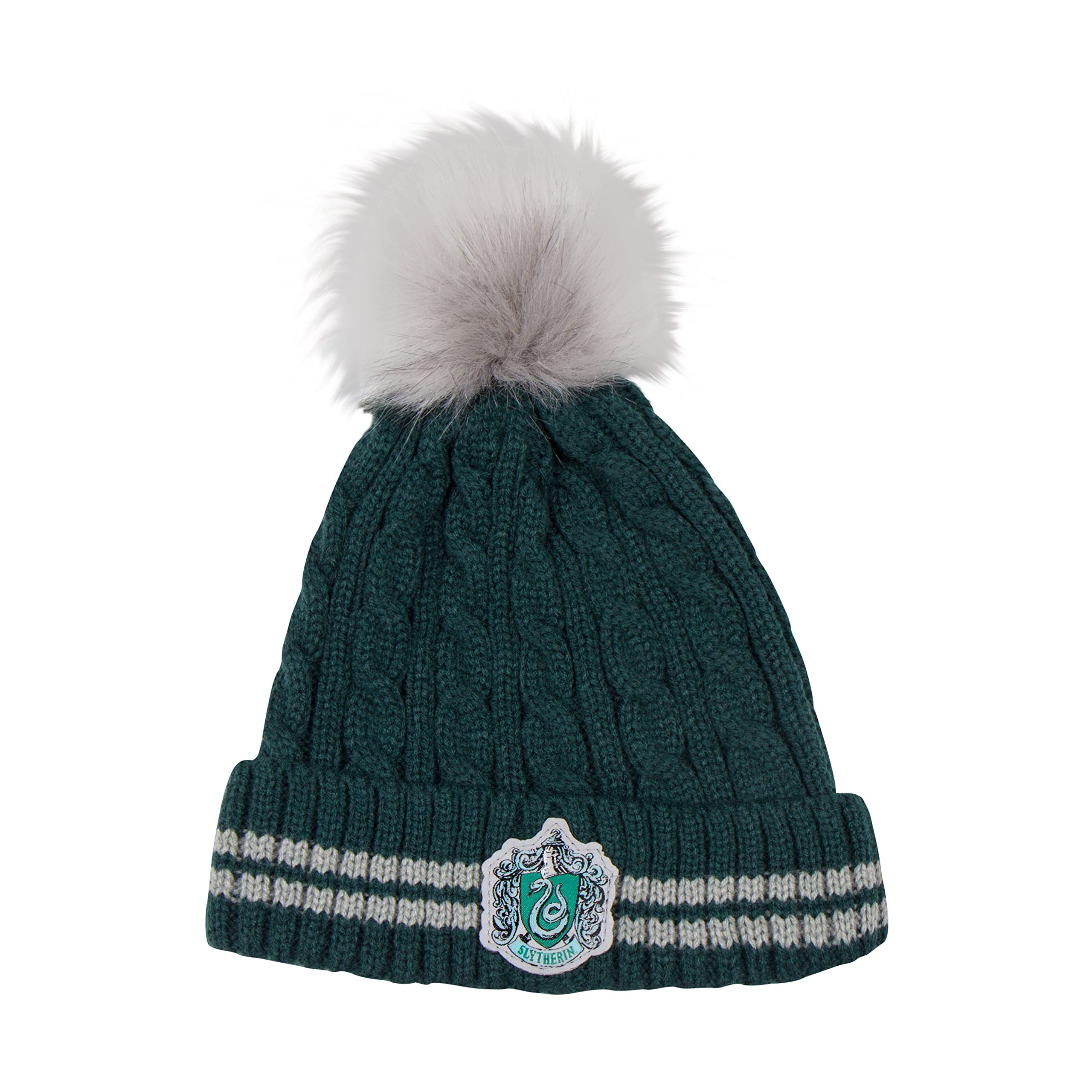 Cinereplicas - Harry Potter - Pom Pom Beanie - Officially licensed - Slytherin - Green & Grey