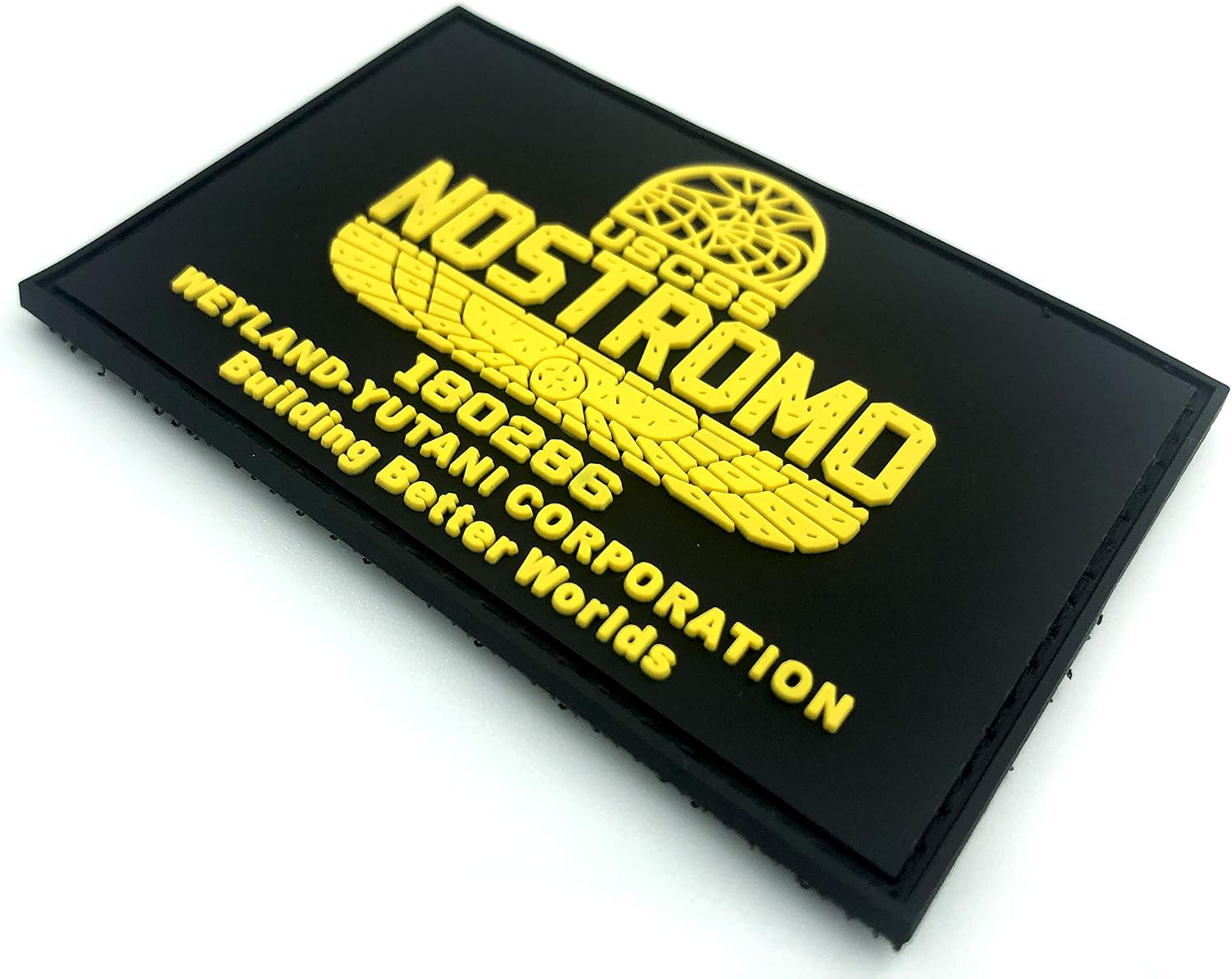 USCSS Nostromo Alien Weyland Yutani Airsoft Paintball PVC Morale Patch, black yellow, 80mm x 50mm - Image 4