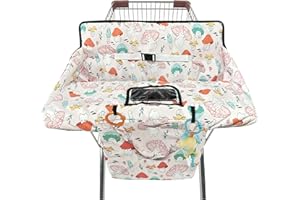GXFCYMXBD Shopping Cart Cover for Baby,2-in-1 High Chair Cover with Portable Cloth Bag,Cart Seat Pad for Babies Grocery Cushion Cover Restaurant,Suitable for All Supermarkets