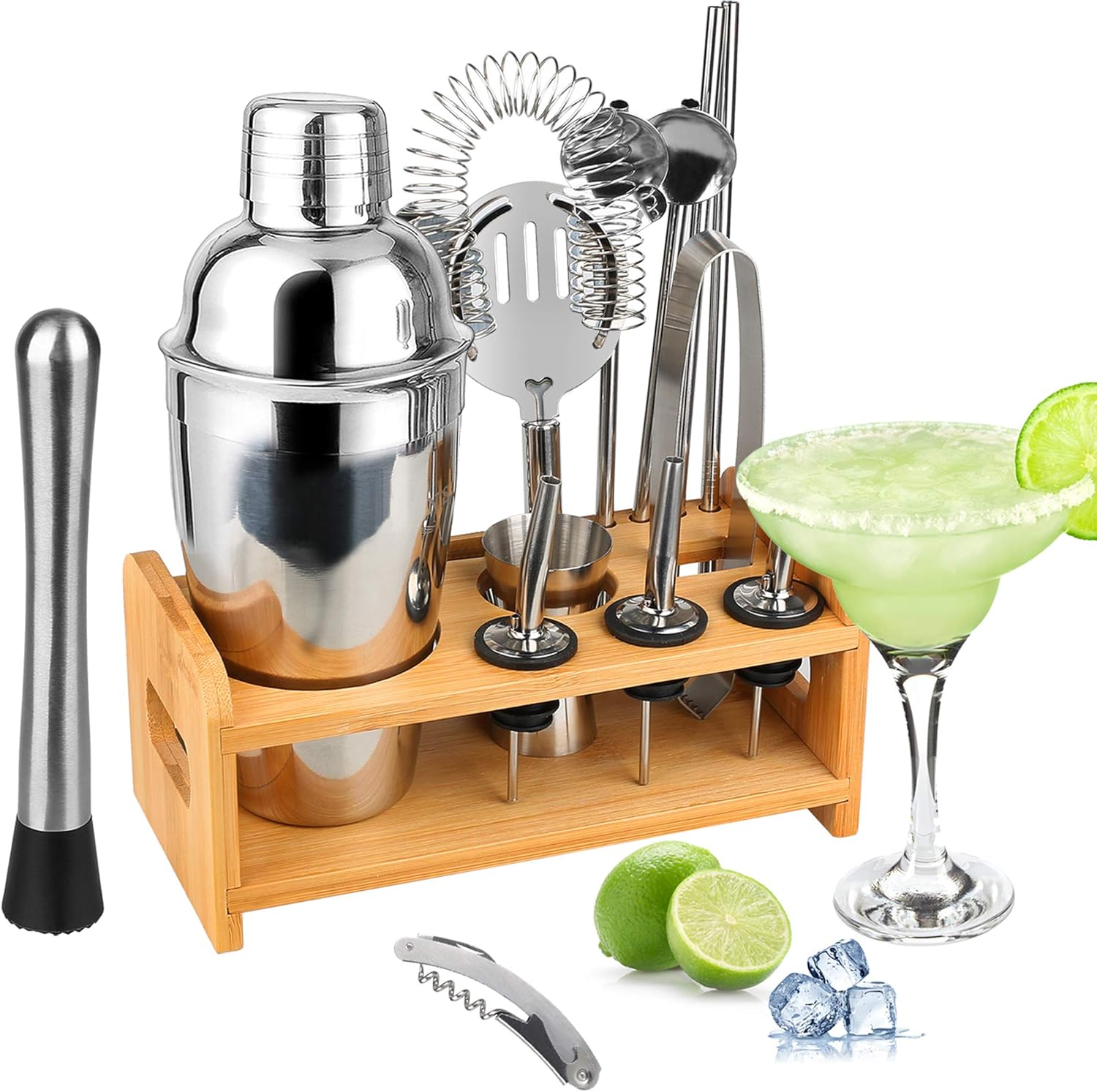 Cocktail Shaker Set 13 +1 Pcs Cocktail Mixing Set Stainless Steel