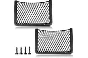 2 Pieces Large ABS Plastic Frame Car Storage Net Bag Phone Car Mesh Net Holder RV Storage Boat Cargo Pocket Organizer Framed 