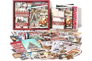 Draupnir Christmas Scrapbooking Supplies Kit,Aesthetic New Year Festival Scrapbook Kit for Junk Journal, Stationery,Bullet A6