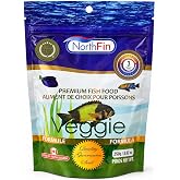 NorthFin Veggie Herbivore Fish Food, Spirulina Sinking Pellets, 3mm, 250g | Veggie Formula; sinking pellets for herbivores &amp; omnivores incl. mbuna and plecos; organic kelp first; crafted in Canada