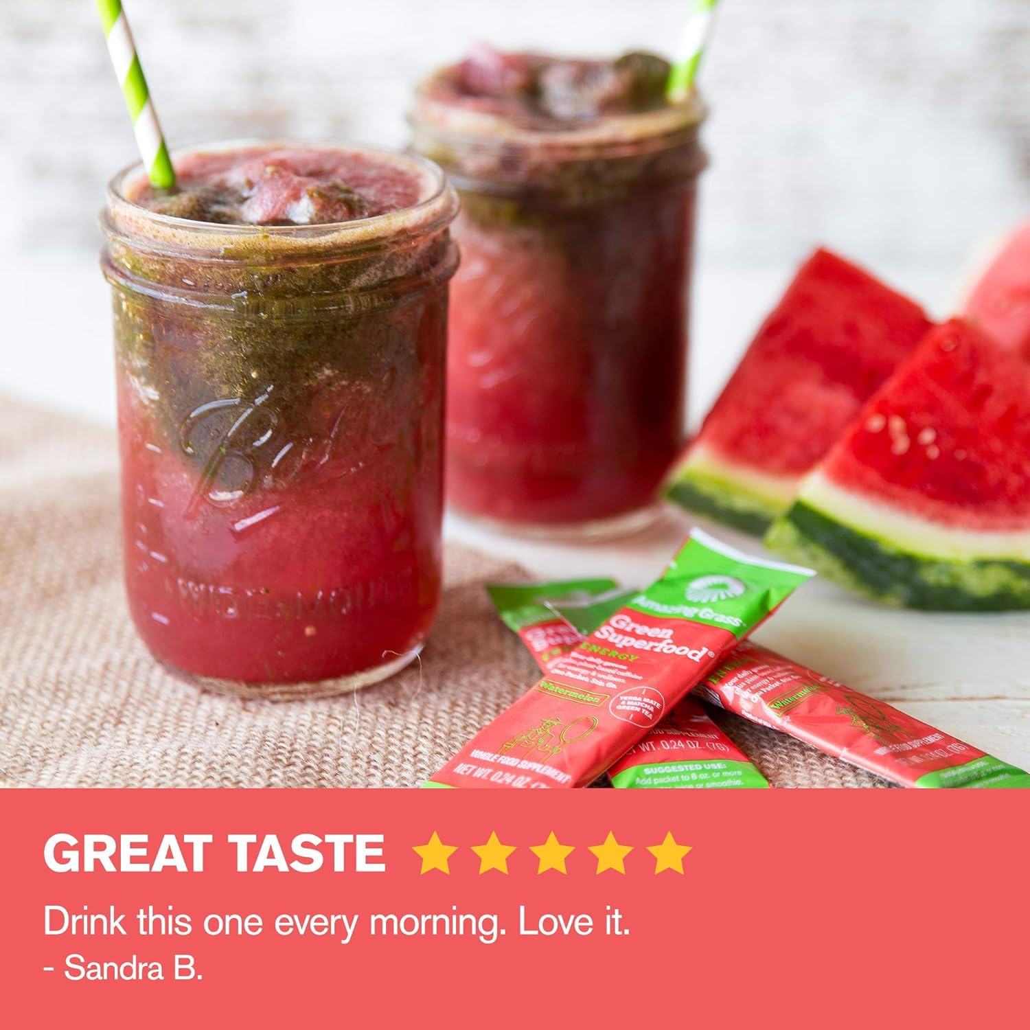 Amazing Grass Green Superfood Energy: Super Greens Powder & Plant Based Caffeine with Matcha Green Tea, Watermelon, 30 Servings : Grocery & Gourmet Food