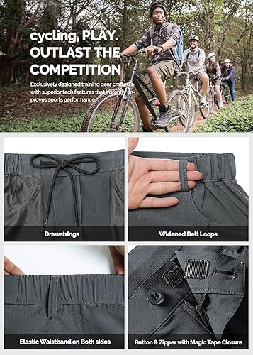 Cycorld Mountain-Bike-Shorts-Mens-Padded Biking Baggy Cycling